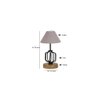 Rylie Grey cotton Table lamp with Wood & Iron Base