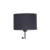 Regan Black Fabric Floor Lamp with Black Iron Base