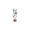 Susan Multicolour Fabric Shade Table Lamp with Natural Wooden Base
