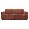Gretta 3 Seater Fabric Sofa With Adjustable Headrest In Deep Russet