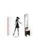 Alesti Engineered Wood Slim Dressing Table Full Length Mirror with Utility Shelf (Wenge & White)