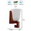 Devansh Solid Wood Electric Wall Light in Brown Colour with White Shade Count of 1 Light