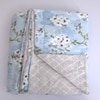 Diya Blue Floral Cotton Comforter Double Bed Reversible 350 Gsm Size 240 X 220 Cms