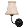 Devansh Black Wall Mounted Lamp With Beige Jute Shade