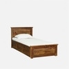 Zvya Solid Wood Single  Size Upholstered Bed With Box Storage (Provincial Teak Finish)