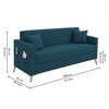 Convil Velvet 3 Seater Sofa in T blue Color