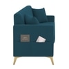 Convil Velvet 3 Seater Sofa in T blue Color