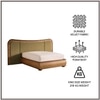 Elowen Softline King Size Bed in velvet With Oak wood Frame & Hydraulic Storage
