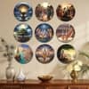 The Castle Decor Radha Krishna Wall Plates Set of 9 Spiritual Wall Art