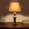 Devansh Off-White Cotton Vintage  Lamp With Wood Base (12X8X20.75)
