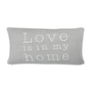Love Is My Home Knit Pillow Cover  Grey Natural 16X24  Inches