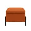 Doe Buck Luxury Boucle Storage Bench in Rust Colour with Black Metal Legs