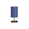 Boris Blue Jute table lamp with brown wood base