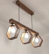 Hexagram 3 Series Brown Solid Wood Cluster Hanging Light