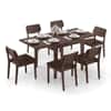 Murphy 4-To-6 Extendable - Lawson 6 Seater Dining Table Set (Colour- Dark Brown , Finish- Dark Walnut)