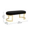 Doe Buck Upholstered Oval Bench in Black Colour with Gold Loop Legs
