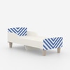 Minimalist Kids Toddler Bed in White and Blue Stripes