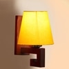 Devansh Solid Wood Electric Wall Light in Yellow Colour with Yellow Shade Count of 1 Light