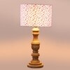 Devansh Multicolor Cotton Table Lamp With  Wood Natural Base (7X17.5 Inches)-16