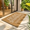 Luxe Home 100% Natural Coir Doormat Home Sweet Home White (71x45 cm)