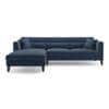 Lewis Sectional Sofa (Colour : Lapis Blue, Cushion : Soft, Seater : Left Aligned 3 Seater + Left Aligned Chaise)