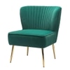 Beato Fabric Accent Chair in Green Colour
