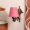 Devansh Metal Electric Wall Light in Antique Gold Colour with Pink Shade Count of 1 Light