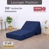 Usha Shriram Folding 1 Seater Single Foam Fold Out Sofa Cum Bed  in Dark Blue Colour