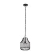 Tindori Clear Crystal With Black Metal Small Hanging Pendant Light