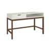 Montana Teak Wood Study Desk with Drawer and Open Shelf in Ivory Coffee Walnut Colour