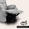 Helios Motorised Recliner Chair for with Rocking Revolving Premium Soft Suede Fabric 1 Seater Chair - Grey