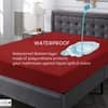 Premium Terry Polyester Fabric Waterproof Mattress Red Queen 75X60