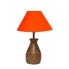 Devansh Orange Cotton Table Lamp With  Wood Natural Base -(10X12.5 Inches)-28