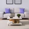Hexa Engineered Wood Coffee Table With Metal Legs In Giant Wood And Frosty White