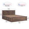 Yashika Solid Wood King  Size Bed With Hydraulic Storage (Provincial Teak Finish)