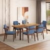 Dune Solid Oak Wood Dining Table With 6 Harper Solid Wood Dining Chair