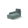 Apollo Compact Sofa (Colour : Dusty Turquoise Velvet, Cushion : Hard, Back Type : High Back, Seating Capacity : Left Aligned 2 Seater + Left Aligned Chaise + Ottoman)