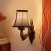 Devansh Gold Antique Wall Mounted Lamp With Beige Jute Shade
