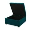 Doe Buck Tufted Storage Ottoman Bench in Mustard Teal Colour Fabric