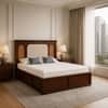 Virasat Solid Wood Compact Queen Bed Box Storage Provincial Teak Finish Mattress 60 x 72 Inches