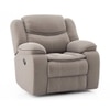 Atticus Single Seater Swivel Rock Recliner in Shitake Beige Premium Chenille Fabric