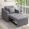 Alysha 1 Seater Fold Out Sofa cum Bed  in Dark Grey Colour