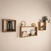 George Iii Rectangular Shaped Set Of 3 Wooden Wall Shelves