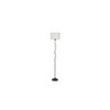 Aurora White Natural Fiber Floor Lamp with Black Iron Base