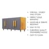 Hexa Red Multipurpose Storage Cabinet With 4 Drawer 3 Door in Giant Wood And Slate Grey Colour