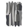 Handmade Wool Silk Shaped Rug Modern Abstract Grey 4 x 6 Feet Carpet