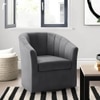 Accentrin Swivel Solid Wood Accentrel Chair in Grey Colour