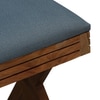 Calvebrook Solid Wood Ottoman in Blue Fabric