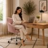 Doe Buck Leisel Modern Pink Velvet Office Chair