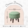 Mandala Fabric Wooden Ottoman in Green Color